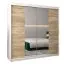 2 Meter breiter Kleiderschrank mit 2 Türen | Farbe: Sonoma Eiche / Weiß Abbildung