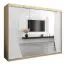 Großer 250 cm breiter Kleiderschrank mit 3 Türen | 10 Fächer | Farbe: Sonoma Eiche / Weiß Abbildung