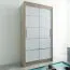 1 Meter breiter Kleiderschrank mit 2 Türen | Farbe: Sonoma Eiche / Weiß Abbildung