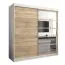 2 Meter breiter Kleiderschrank mit 2 Türen | Farbe: Sonoma Eiche / Weiß Abbildung