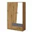 120 cm breiter Kleiderschrank mit 3 Türen, 6 Fächern und 2 Schubladen | Farbe: Eiche | Tiefe: 50 cm Abbildung