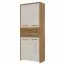 78 cm breiter Kleiderschrank mit 4 Türen, 6 Fächern und 2 Schubladen | Farbe: Beige | Tiefe: 36 cm Abbildung
