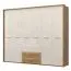 Großer 272 cm breiter Kleiderschrank mit 6 Türen, 7 Fächern und 2 Schubladen | Farbe: Beige | Tiefe: 56 cm Abbildung