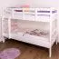 Etagenbett für Kinder 90 x 200 cm | Massivholz: Buche | Weiß Lackiert | umbaubar in 2 Einzelbetten | inkl. Rollroste Abbildung