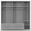 Kleiderschrank | 5 Drehtüren | 4 Schubladen | 5 Fächer | mit 3 Kleiderstangen | 232 cm breit | Farbe: Weiß Abbildung