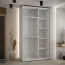Platzsparender Kleiderschrank Mina mit Schiebetüren in Weiß/Schwarz gehalten, Anti Staubbürsten enthalten, viel Stauraum, 235,2 x 130 x 60 cm, modern