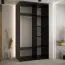Schwarzer Schiebetürenschrank Mina mit Spiegel, platzsparend, Anti Staubbürsten, auch für Wohnzimmer geeignet, viel Stauraum, 235,2 x 130 x 60 cm