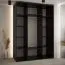 Kleiderschrank Mina mit Schiebetüren und Spiegeln, in Schwarz/Eiche gehalten, moderne Optik, viel Stauraum, Anti Staubbürsten, 235,2 x 180 x 60 cm