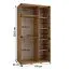 Schwarzer Schiebetürenschrank Mina mit Spiegel, platzsparend, Anti Staubbürsten, auch für Wohnzimmer geeignet, viel Stauraum, 235,2 x 130 x 60 cm