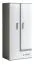 Jugendzimmer - Drehtürenschrank / Kleiderschrank Oskar 01, Farbe: Anthrazit / Weiß - 192 x 85 x 50 cm (H x B x T)