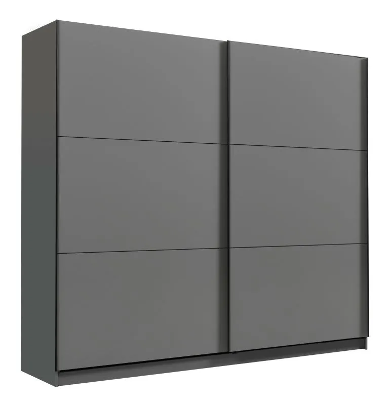 Schiebetürenschrank mit genügend Stauraum Kule 08, Farbe: Graphitgrau, Kleiderschrank, 10 Fächer, einfaches und modernes Design, Maße: 210 x 217 x 62,5 cm