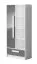 Kinderzimmer - Drehtürenschrank / Kleiderschrank Walter 03, Farbe: Weiß / Grau Hochglanz - 191 x 80 x 40 cm (H x B x T)