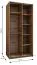 Kleiderschrank / Schiebetürenschrank | 2 Kleiderstangen | ABS-Kantenschutz | 6 Fächer | 245,5 x 100 x 64 cm | Soft-Close | Farbe: Schwarz | 2 Schiebetüren