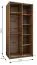 Kleiderschrank / Schiebetürenschrank | 245,5 x 110 x 64 cm | 6 Fächer | 6 Einlegeböden | 2 Kleiderstange | 2 Schiebetüren | Farbe: Weiß | Soft-Close