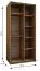 Kleiderschrank / Schiebetürenschrank | 6 Fächer | Soft-Close | Farbe: Kaschmir | 245,5 x 100 x 64 cm | 2 Kleiderstangen | 2 Schiebetüren | Spiegel