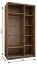 Kleiderschrank / Schiebetürenschrank | 6 Fächer | Farbe: Kaschmir | Soft-Close | Spiegel | 2 Kleiderstangen | 2 Schiebetüren | 245,5 x 130 x 64 cm