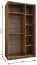 Kleiderschrank / Schiebetürenschrank | 245,5 x 140 x 64 cm | Farbe: Eiche Artisan | Soft-Close |2 Schiebetüren | Spiegel | 2 Kleiderstangen | 6 Fächer