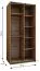 Kleiderschrank / Schiebetürenschrank | Farbe: Kaschmir | Spiegel | 245,5 x 100 x 64 cm | Soft-Close | 2 Kleiderstangen | 2 Schiebetüren | 6 Fächer