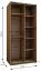 Kleiderschrank / Schiebetürenschrank | 2 Schiebetüren | 2 Kleiderstangen | Farbe: Eiche Artisan | Spiegel | Soft-Close | 6 Fächer | 245,5 x 110 x 64 cm