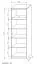 Schrank Mojokerto 21, Farbe: Walnuss / Schwarz - Abmessungen: 194 x 60 x 39 cm (H x B x T)