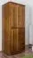 Kleiderschrank Kiefer Vollholz massiv Eichefarben 009 - Abmessung 190 x 80 x 60 cm (H x B x T)