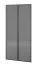 Kleiderschrank mit gefrästen Glastüren Bainton 04, Farbe: Grau, 200 x 101 x 51 cm, 6 Fächer, 2 Kleiderstangen, viel Stauraum, elegantes Design