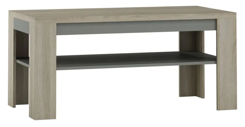 Couchtisch Ciomas 18, Farbe: Sonoma Eiche / Grau - Abmessungen: 120 x 60 x 55 cm (B x T x H)