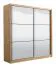 Schiebetürenschrank mit zwei Spiegeltüren Panevo 05, Farbe: Eiche Artisan, eine Kleiderstange, sechs Fächer, Maße: 215,5 x 213 x 60 cm, genügend Stauraum
