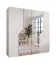 Drehtürenschrank / Kleiderschrank | Farbe: Weiß | Soft-Close-Funktion | 2 Spiegeltüren | ABS-Kanten | Griffe: Kaschmir | Maße: 200 x 52 x 202 cm | 2 Kleiderstangen