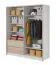Moderner Kleiderschrank mit genügend Stauraum Kirkdale 04, Farbe: Weiß / Eiche Sonoma - Abmessungen: 214 x 184 x 62 cm (H x B x T)
