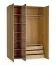 Kleiderschrank | 1 Spiegeltür | Farbe: Eiche | integrierte LED-Beleuchtung | Soft-Close Funktion | 153 x 60 x 223 cm | 3 Schubladen | 1 Kleiderstange