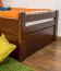 Kinderbett / Jugendbett "Easy Premium Line" K1/2h inkl. 2. Liegeplatz und 2 Abdeckblenden, 90 x 200 cm Buche Vollholz massiv dunkelbraun lackiert