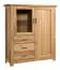 Einfaches Wohnzimmer Komplett - Set C Floresta, 4-teilig, mit gebürsteter Oberfläche, Natur Eiche teilmassiv, geölt / gewachst, mit modernen Wandregal