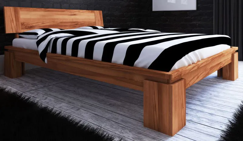 Doppelbett Tasman 01 Kernbuche massiv geölt - Liegefläche: 200 x 200 cm (B x L)