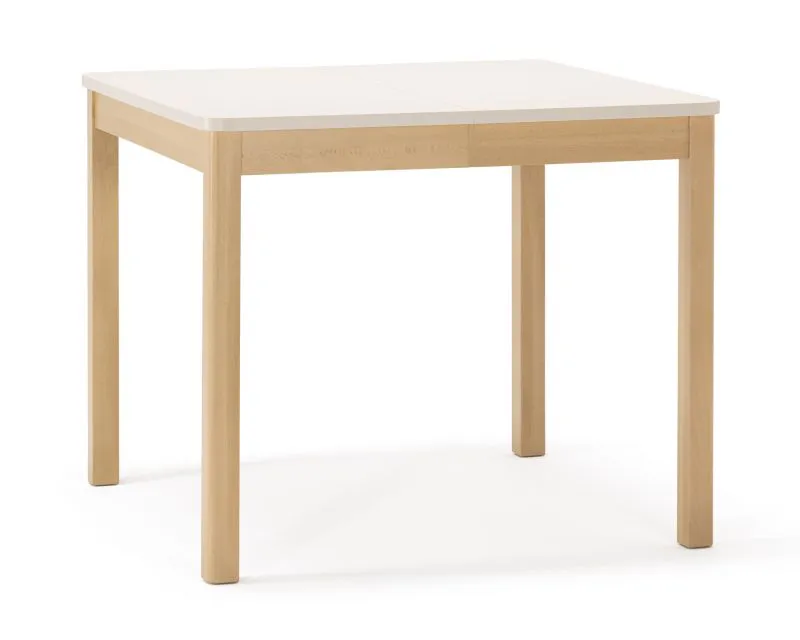 Esstisch | Farbe: Beige / Buche | Quadratisch | ausziehbar bis 130 cm | Maße: 90 x 90 cm | schlichte & leichte Form | für kleine Küchen oder Esszimmer