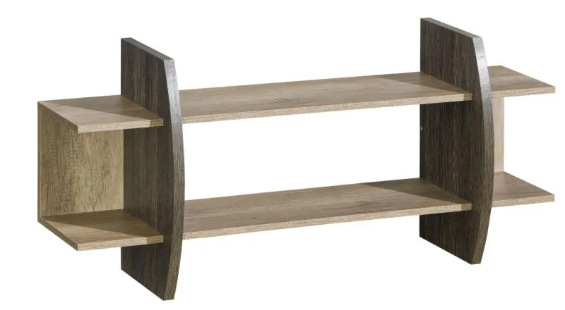 Hängeregal, Wandregal, Bücherregal - 120 cm breit, Farbe: Braun Abbildung