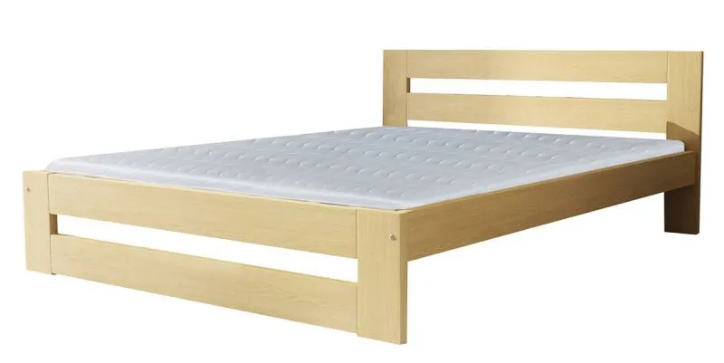 Einzelbett / Gästebett 37 inkl. Lattenrost, Farbe: Natur, massiv - 140 x 200 cm (B x L)