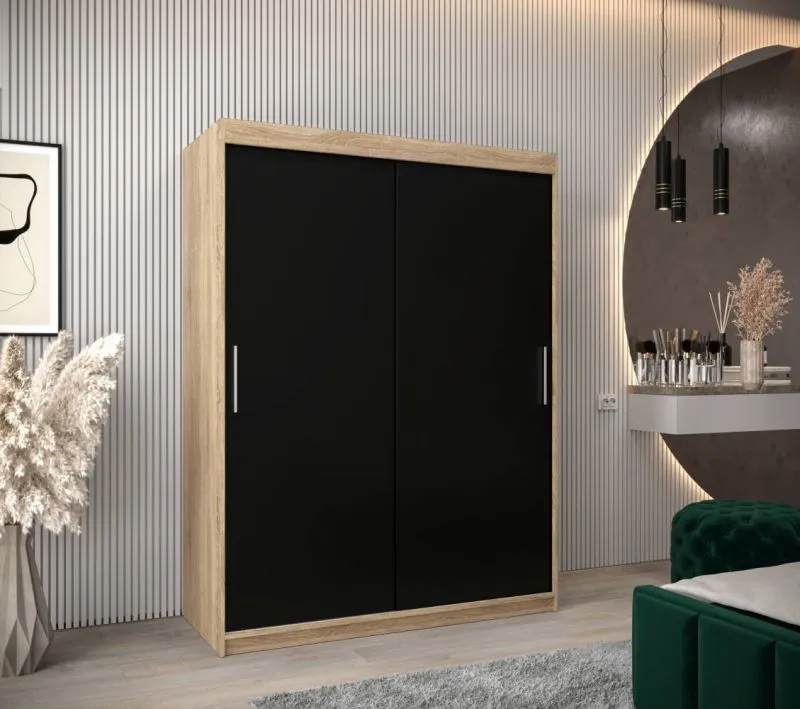 150 cm breiter Kleiderschrank mit 5 Fächern und 2 Türen | Farbe: Sonoma Eiche Abbildung