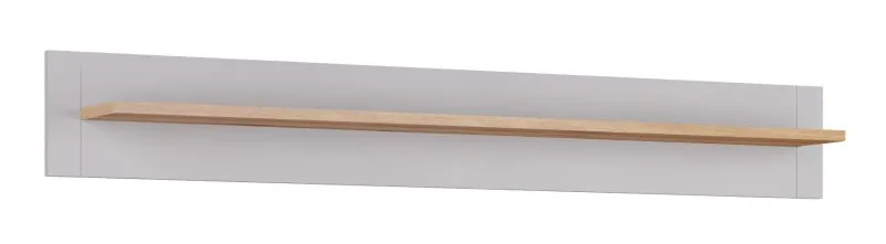 Hängeregal / Wandregal Torrelavega 06, Farbe: Eiche Artisan / Hellgrau - Abmessungen: 22 x 160 x 19 cm (H x B x T)