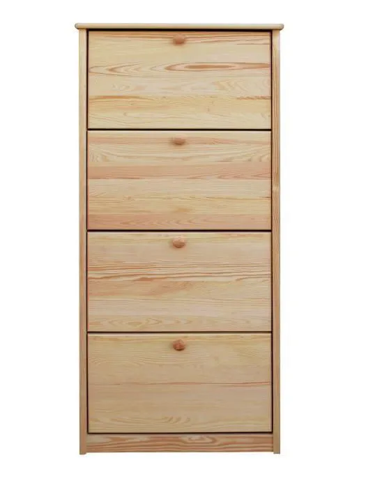 Massivholz-Schuhschrank, Farbe: Natur 150x72x30 cm Abbildung