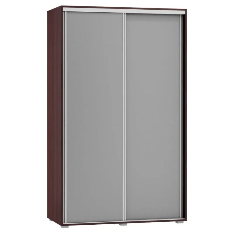 Schiebetürenschrank / Kleiderschrank Tabubil 31, Farbe: Wenge / Grau - Abmessungen: 200 x 120 x 60 cm (H x B x T)