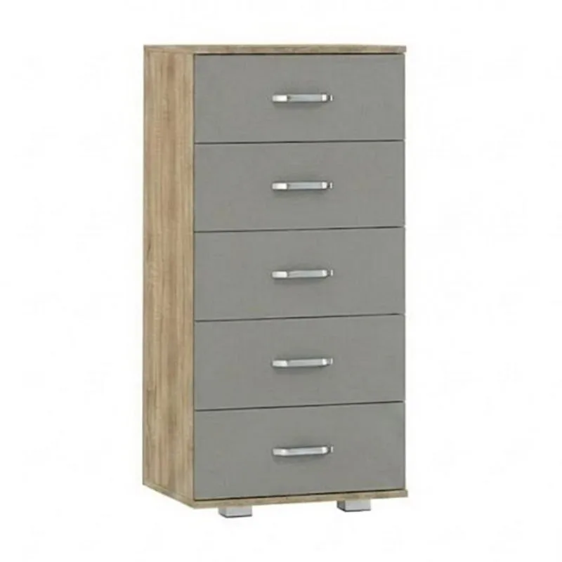 Kommode Ciomas 13, Farbe: Sonoma Eiche / Grau - Abmessungen: 104 x 50 x 40 cm (H x B x T)