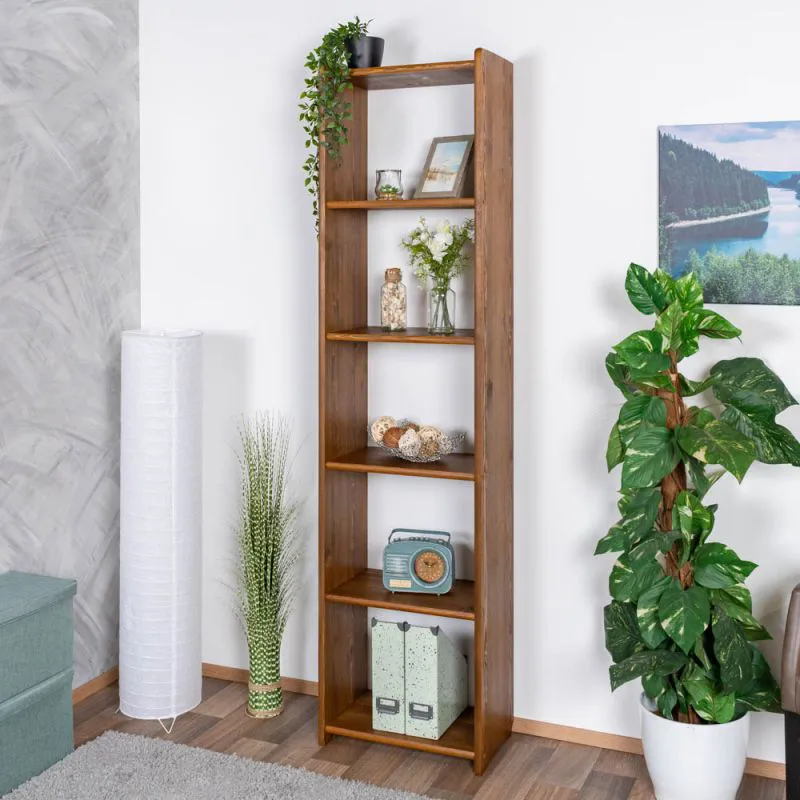 Regal Kiefer massiv Vollholz Eichefarben 001 - Abmessung 200 x 50 x 30 cm (H x B x T)