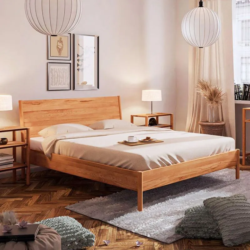 Buche-Bett massiv | 90 x 200 cm | Kernbuche | Geölt | Natur Abbildung