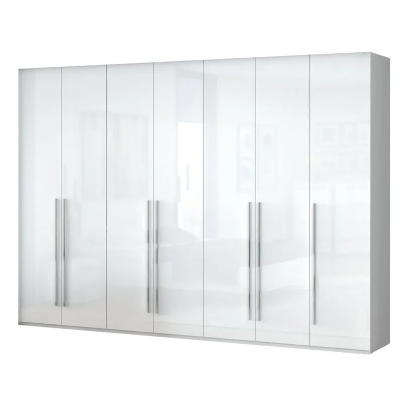 Großer 317 cm breiter Kleiderschrank mit 7 Türen | Farbe: Weiß Abbildung