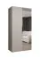 Kleiderschrank / Drehtürenschrank Korab 64, Farbe: Kaschmir, 1 Meter breit, eine Kleiderstange, Soft-Close, eine Spiegeltür, Griffe: Schwarz, ein Fach