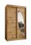 Schiebetürenschrank Jorasses 05, eine Spiegeltür, 1,2 Meter breit, Farbe: Eiche Artisan, fünf Fächer, Aluminiumschienen, Kleiderschrank, Schlafzimmer