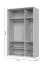 Kleiderschrank mit drei Glastüren Neiafu 34, Farbe: Kaschmir, Maße: 224 x 137 x 56 cm, Soft-Close-Funktion, inkl. Innenbeleuchtung, für Schlafzimmer