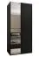 Kleiderschrank / Schiebetürenschrank | 245,5 x 100 x 64 cm | Farbe: Schwarz | Spiegel | Soft-Close | 2 Kleiderstangen | 2 Schiebetüren |Spiegel