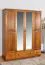 Kleiderschrank Kiefer Vollholz massiv Eichefarben Rustikal Junco 02 - Abmessung: 195 x 162 x 60 cm (H x B x T)